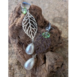 CLOU D'OREILLE / FEUILLE / VERT