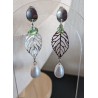 CLOU D'OREILLE / FEUILLE / VERT