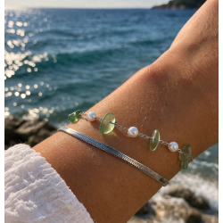 BRACELET DOUBLE / ACIER INOXYDABLE / VERT