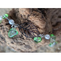 CHEVILLIERE / FEUILLE / ACIER INOXYDABLE / VERT