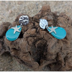 CLOUS D'OREILLES / TURQUOISE / ACIER INOXYDABLE