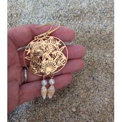Boucles d'oreilles / COQUILLAGE / ACIER DORE